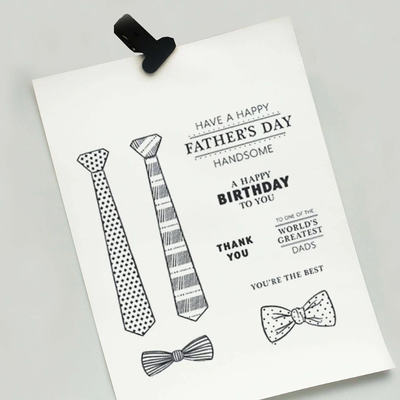 

Father's Day Elements Silicone Seal Carbon Steel Cutting Dies DIY Scrapbooking