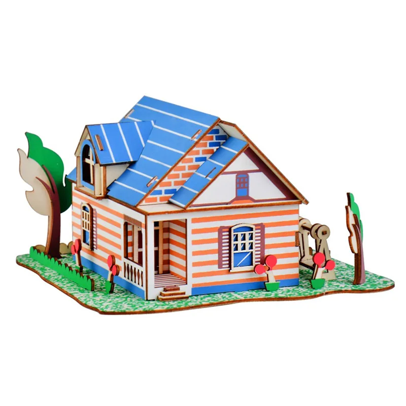 

Doll House Wooden Furniture DIY House Miniature Box Puzzle Handmade Assembly Model Dollhouse Kits Toy For Children Birthday Gift