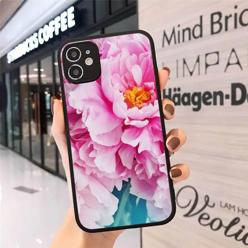 

peony flower beautiful flower Phone Case matte transparent For iphone 7 8 11 12 plus mini x xs xr pro max cover