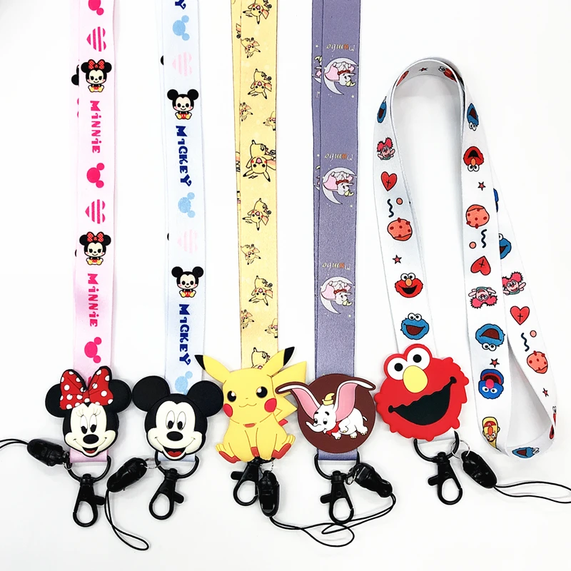 Милый мультяшный брелок ремешки на шею для ключей ID Card Pass Gym USB Phone lanyard DIY