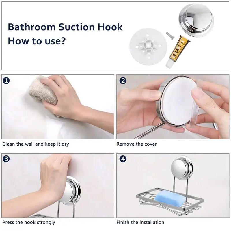 

Adhesive Bathroom Box Free-Punching Soap Holder Creative Stainless Steel Rack
