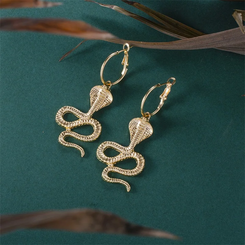 Индивидуальные женские серьги круглые глаза змейка резная подвеска золотые