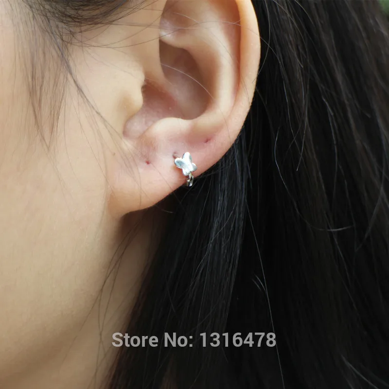 925 пробы серебряные серьги с полыми звездами и бабочками украшения для ушей |