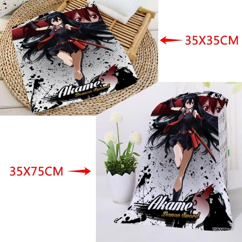 35x35 см 35x75 полотенца на заказ Akame ga Kill! Квадратные с принтом впитывающие из