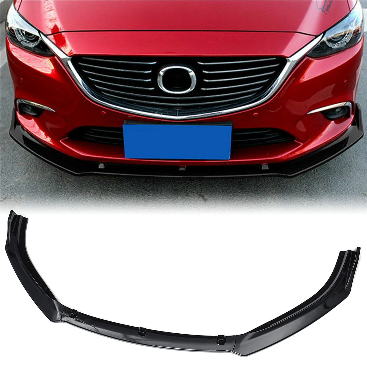Front Bumper Lip Spoiler Side Splitter Body Kit Protection For Mazda 6 Atenza 2014 - 2018 Car Accessories Black Carbon Look