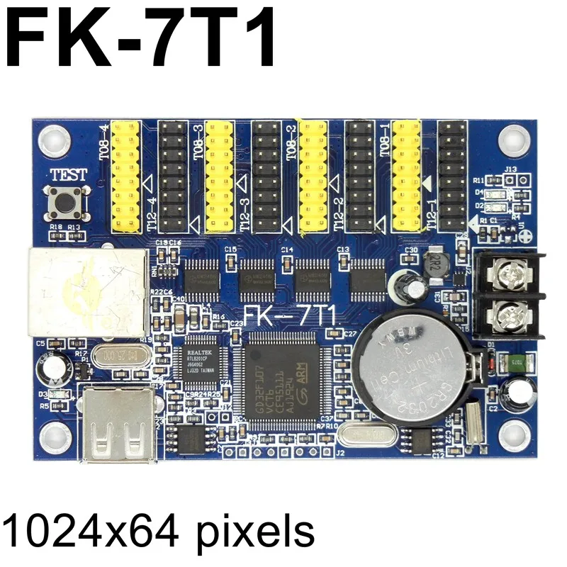 FK 7T1 сеть и USB порт контроллер светодиодного знака 64*1024 Pixel Ethernet / U disk светодиодная