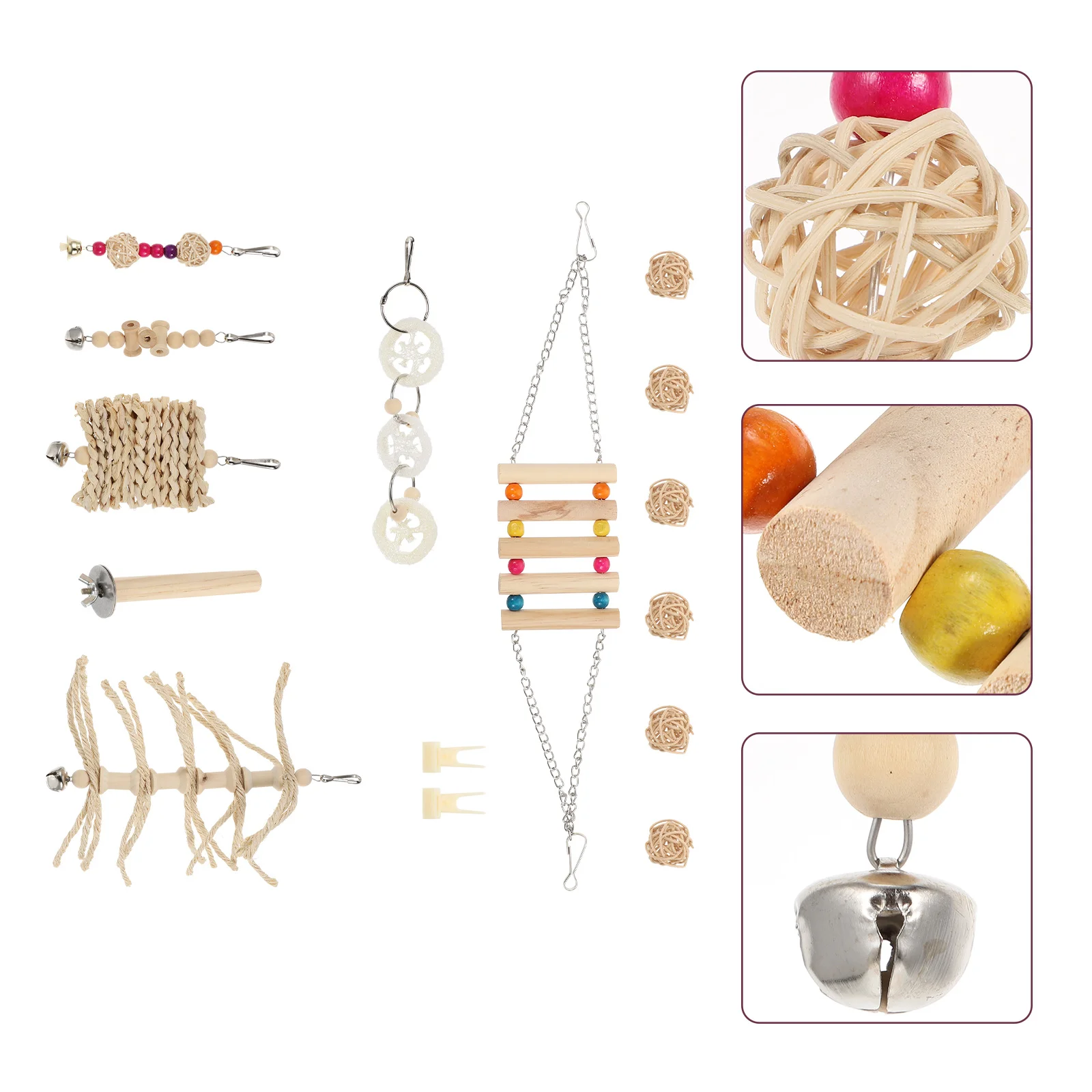 

15 шт. клетка для попугаев подвесные игрушки практичный попугай жевательный попугай игрушки для игр