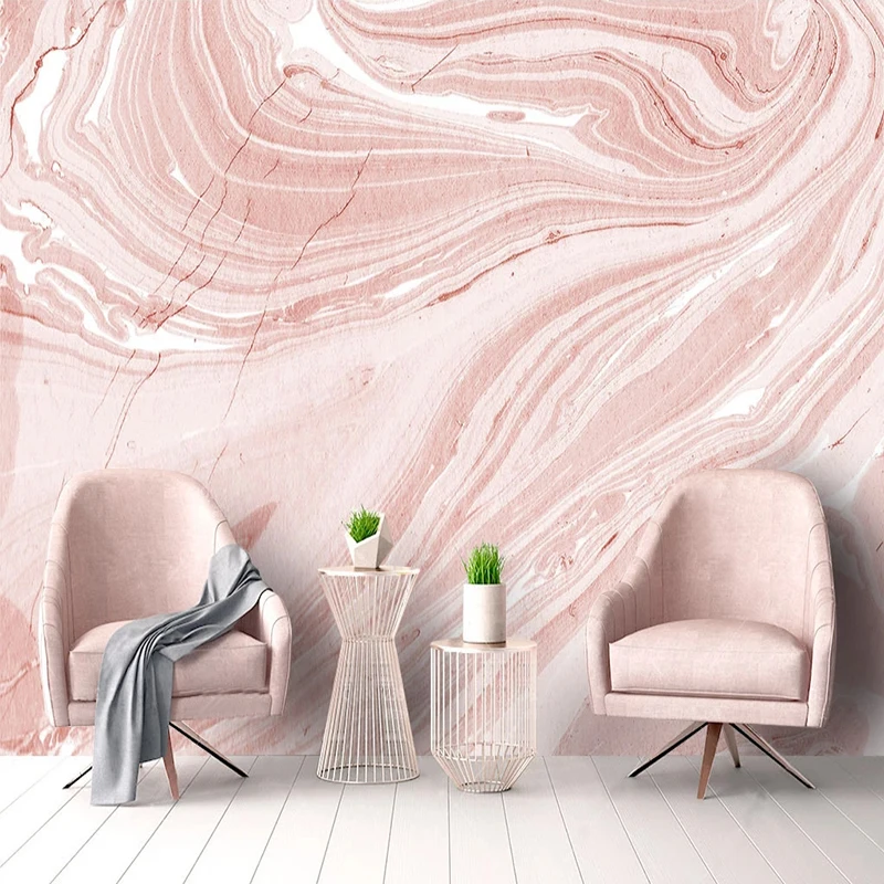 Custom Photo Pink Marble Texture TV Background Wallpaper Murals Modern Living Room Bedroom Waterproof Canvas Painting Wall Paper