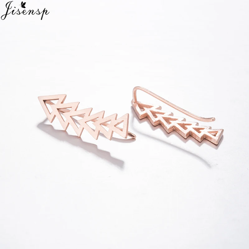 Корейские модные геометрические треугольные серьги гвоздики Jisensp милые