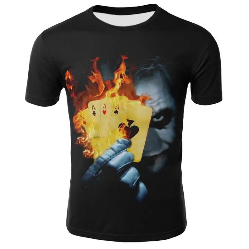 

Summer fashion new 3D printing T-shirt mask character image clothing surrounding large size small size wholesa