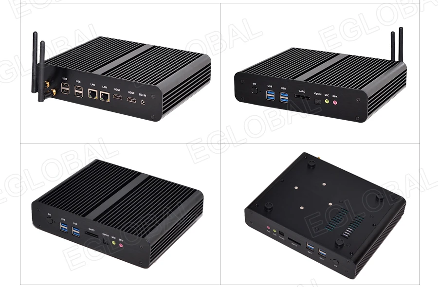 Windows мини ПК i7 5500U i5 5200U i3 5005U 2* lan 2* HDMI 1* оптический Barebone minipc HTPC Nuc безвентиляторный Broadwell компьютер 300 м WiFi