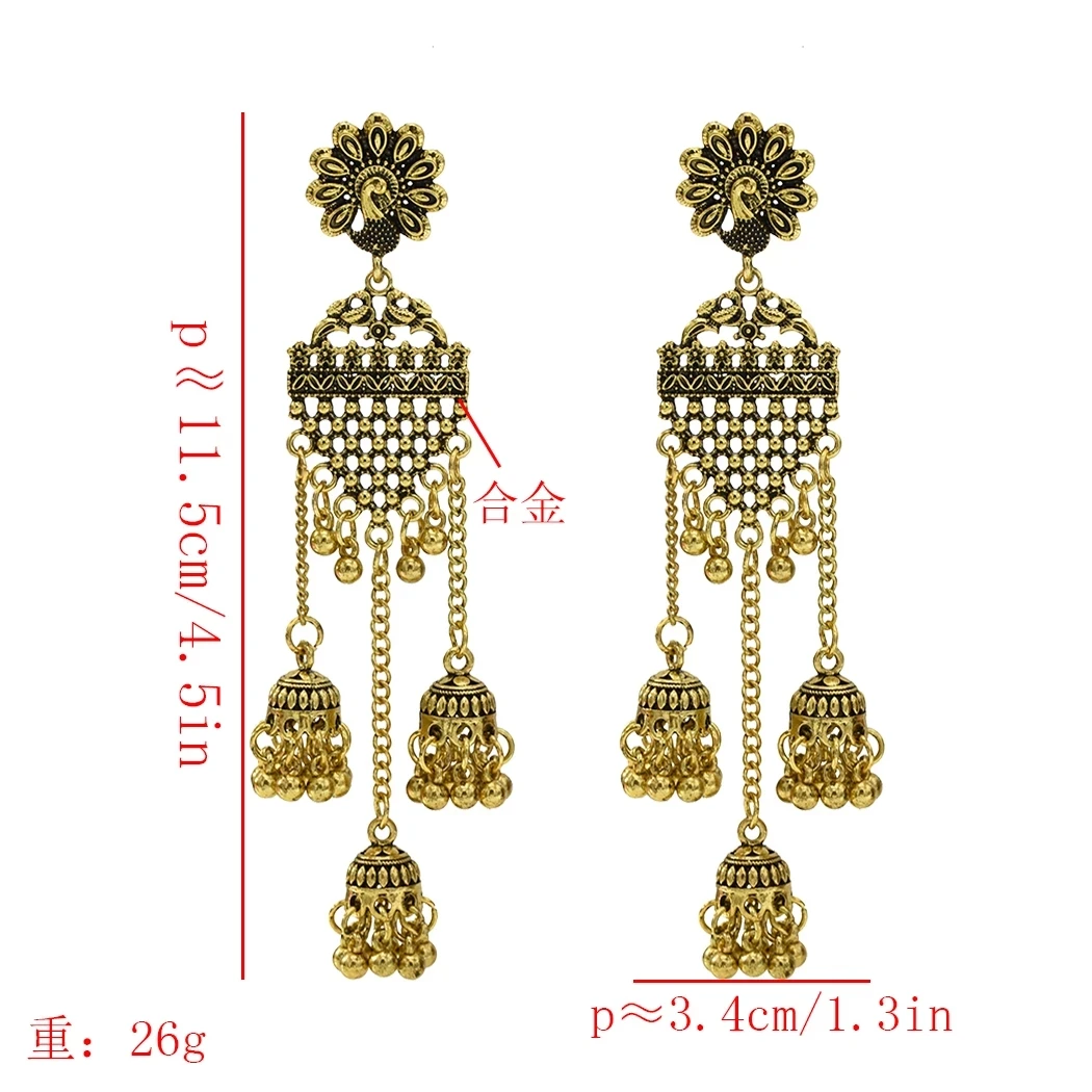 Этнические женские цветные индийские ювелирные изделия с павлином цыганские