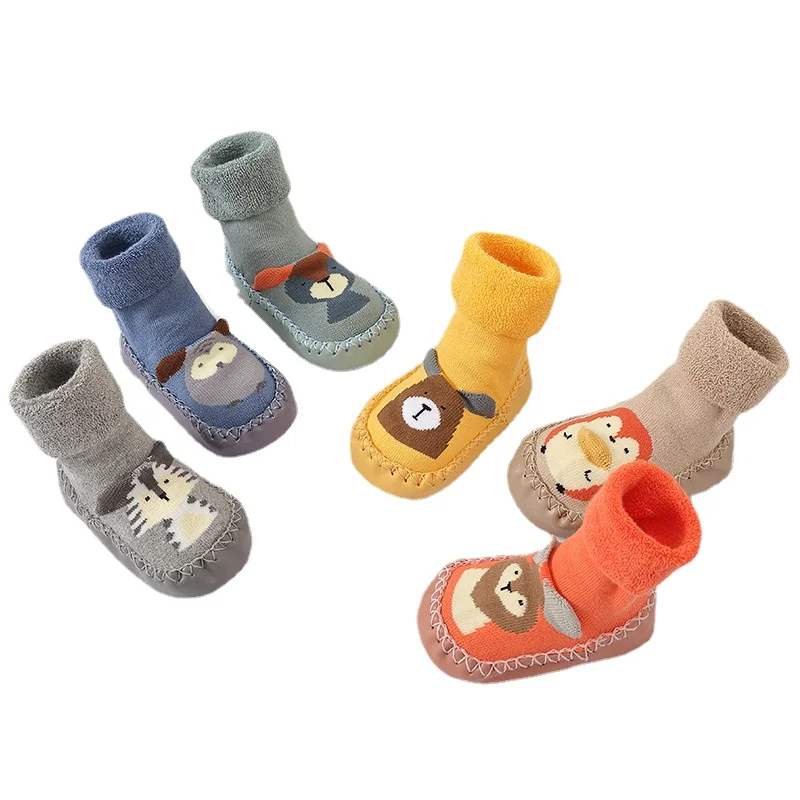 

Toddler Socks with Rubber Soles for Toddlers Kids Socks Baby Boys Sock Shoes Warm Terry Thicken Slippers Infants Girl Winter