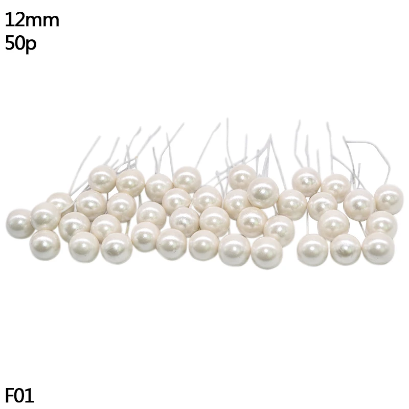 w01-50pcs white 10/20 Вт, 30 Вт, 50 шт. фиолетовый искусственная тычинка цветы вишни ягоды букет, свадьбы, Рождества, украшение венок DIY аксессуары - Цвет: w01-50pcs white