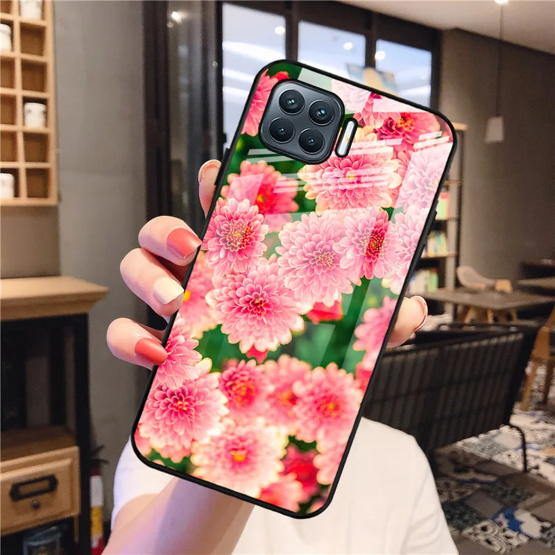 Tempered Glass Case For OPPO A93 2020 Case Hard Phone Cover Reno 4 Lite F17 Pro Ace 2 A15 A15S A35 2021 Protective Coque Bumper