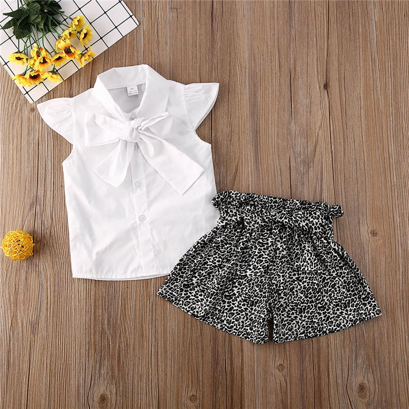 2020 детская одежда для маленьких девочек Детский комплект белая рубашка с бантом