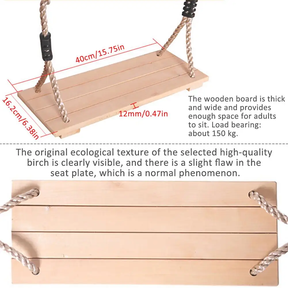 Adults And Children Swing With Rope Outdoor High-Quality Polished Pastoral Four-Board Anti-Corrosion Wood Educational Toys |