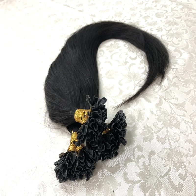 Прямые волосы машинное изготовление наращивание волос Реми 0 8 г/шт. 50 шт./компл.