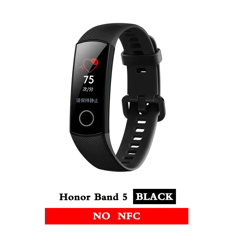 band 5 black Huawei Honor band 5 smartband AMOLED huawei smartwatch кровяное кислородное сердце rage ftness трекер сна swiming sport trakcer gps - Цвет: band 5 black