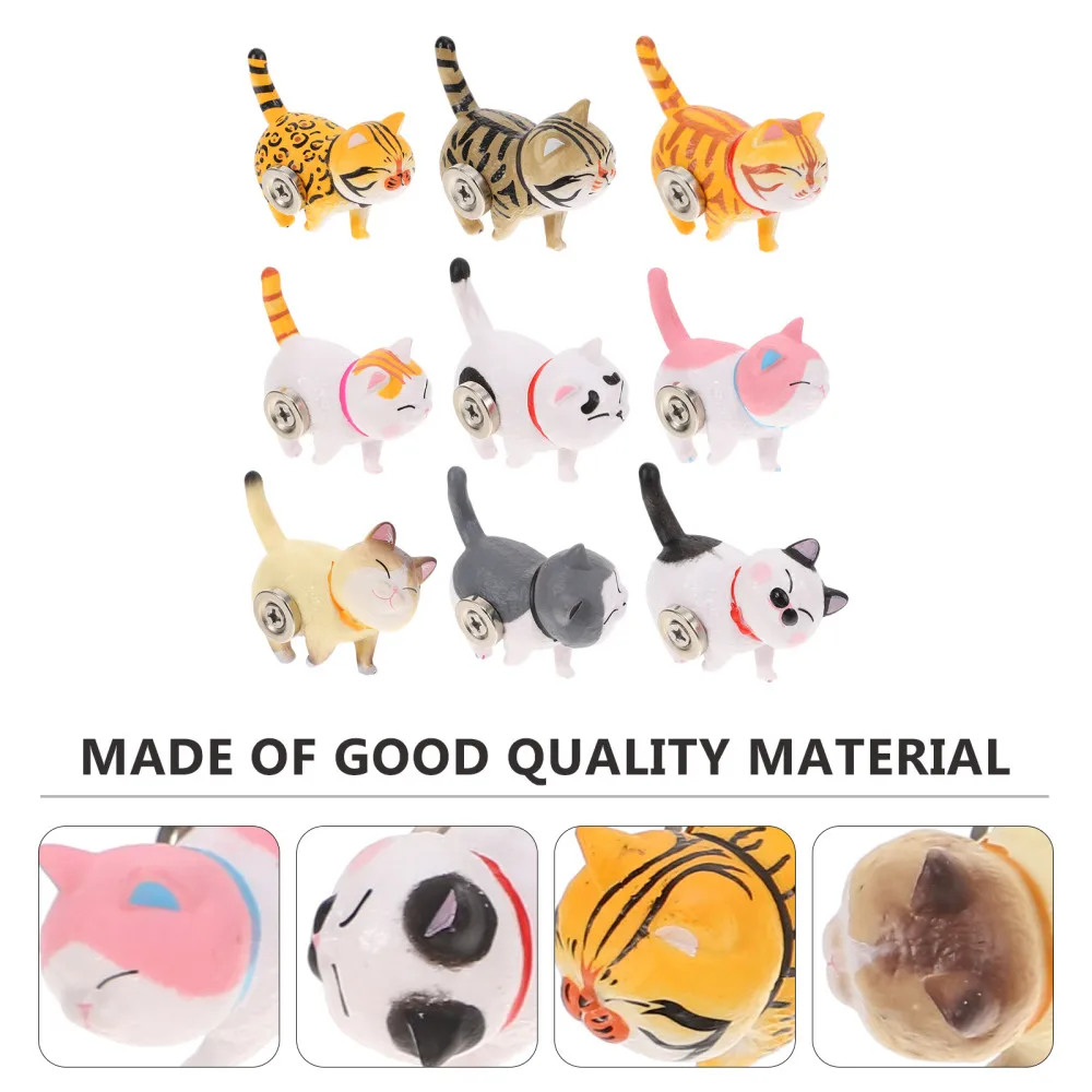 

9pcs 3D Stereo Strong Cat Fridge Magnets Decorative Animal Fridge Magnets