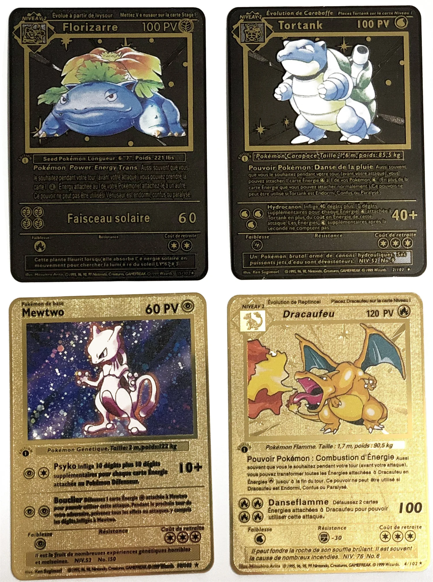 

Pokemon French Cards Gold 1996years First Edition Card Charizard Blastoise Venusaur Mewtwo JAPAN Anime Collection Charizard