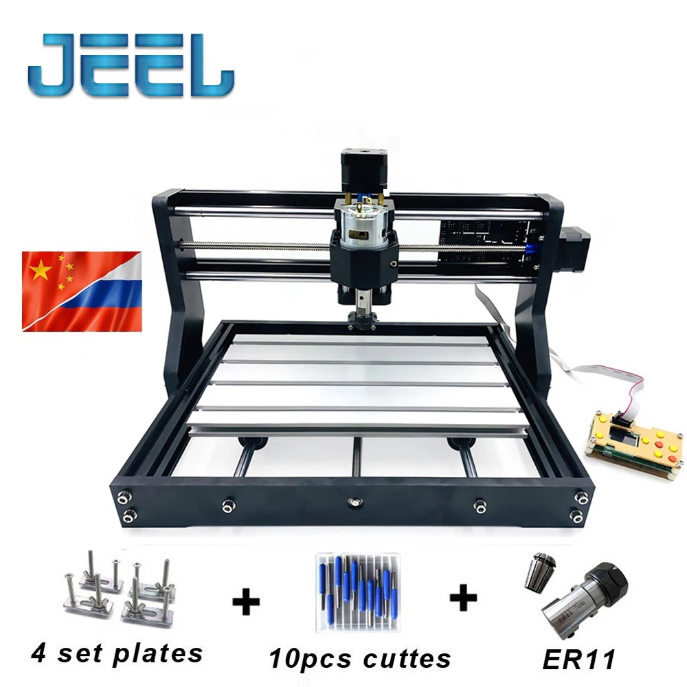 Фрезерный станок с ЧПУ 3018 Pro GRBL 3 оси фрезерный для печатных плат лазерная