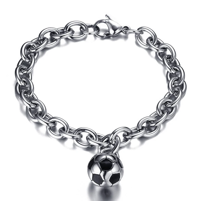 

Браслет-цепочка из нержавеющей стали для мужчин и женщин, аксессуары для футбола, дружбы, Ретро стиль, хип-хоп, ювелирные изделия