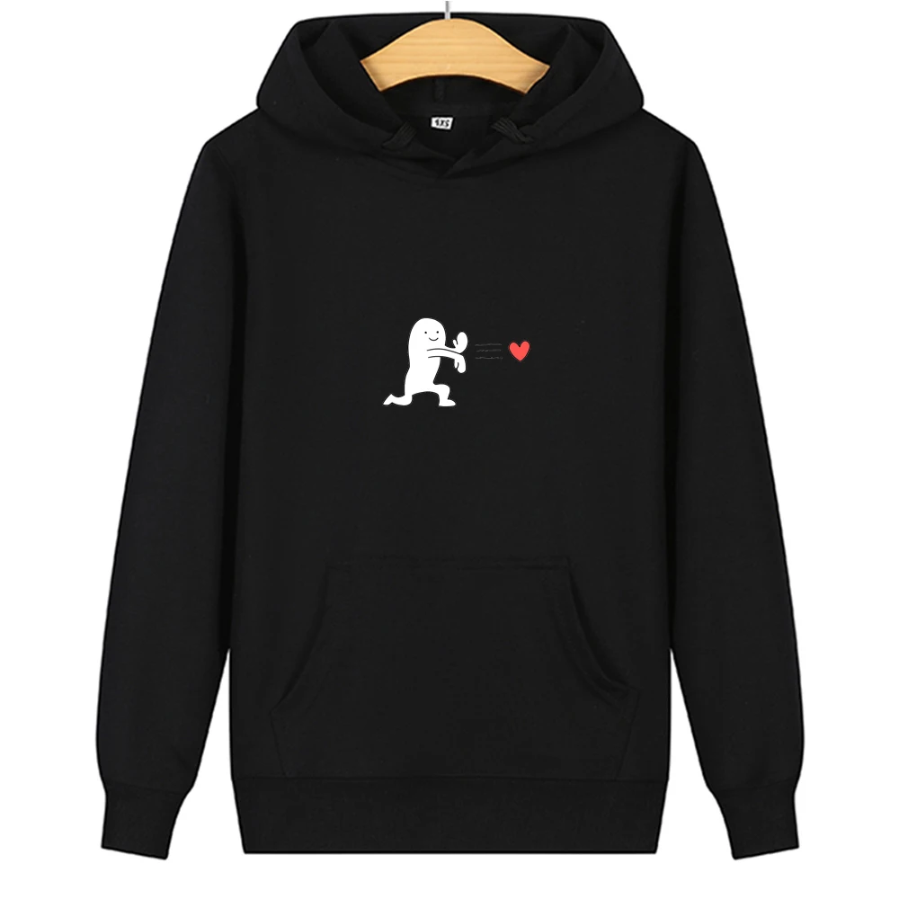 

Fall Women Fashion Hoody Sweatshirt Harajuku Cute Love Heart Print Korean Couple Hoodies Long Sleeve Men Casual Graphic Pullover