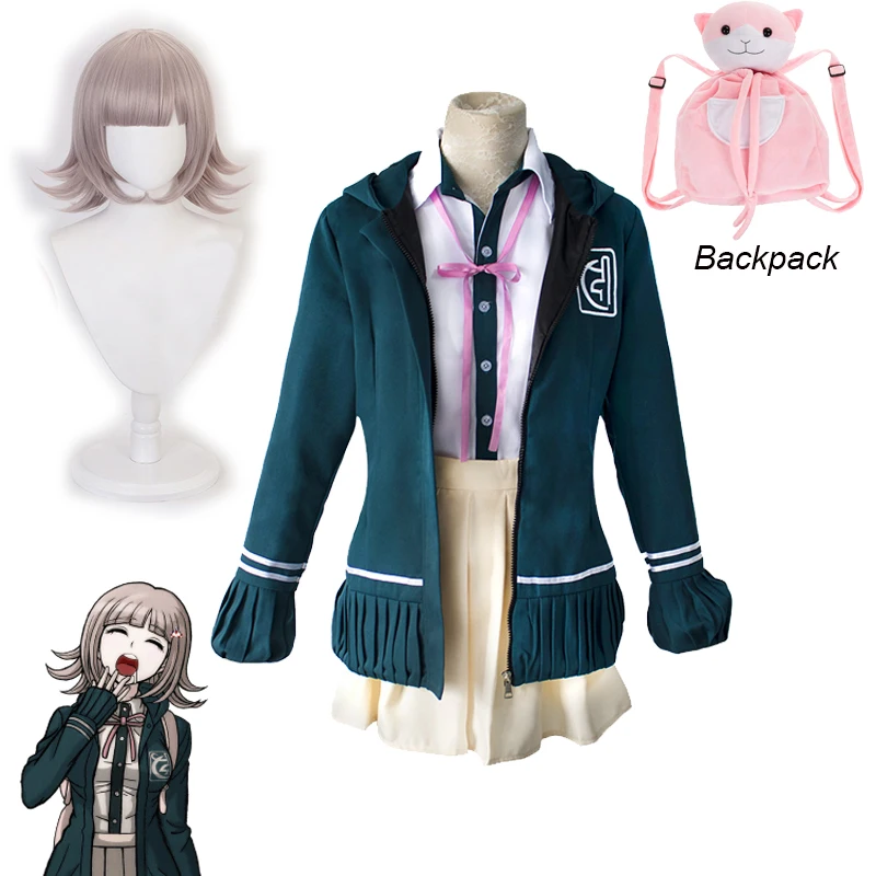 

Костюм для косплея Nanami ChiaKi Danganronpa 2 Chiaki Nanami парик и кошка рюкзак плюшевая игрушка сумка Хэллоуин женский комплект униформы