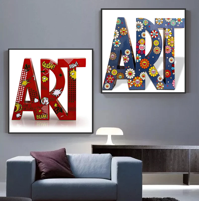 

Абстрактный граффити, искусство, цветы, холст, живопись, современные Подсолнухи, плакаты и принты, настенные картины для декора гостиной