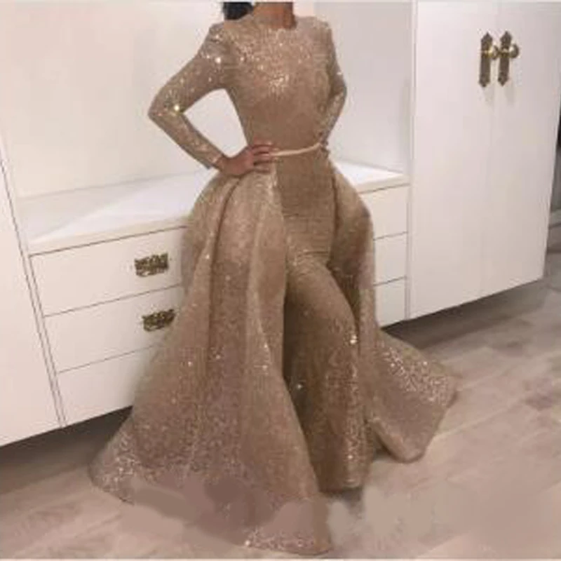 Новые Потрясающие золотые платья на выпускной с длинными рукавами, съемная юбка, 2 предмета, вечернее платье, австралийский дизайн