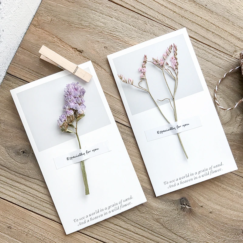 1 шт. DIY креативный цветок образец открытка на день рождения без конверта сухой
