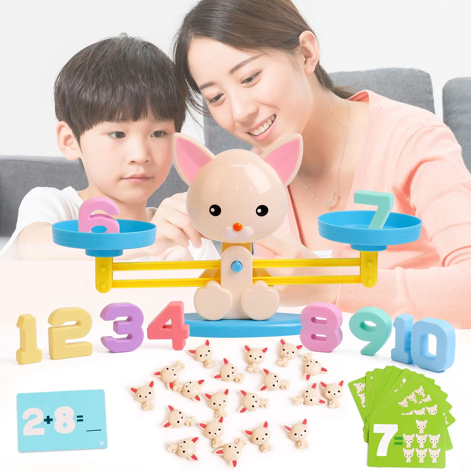 

Montessori Math Match Toy Cute Rabbit Balancing Board Scale Number Balance Toys Baby Educational Learning Board Game Kids Gift