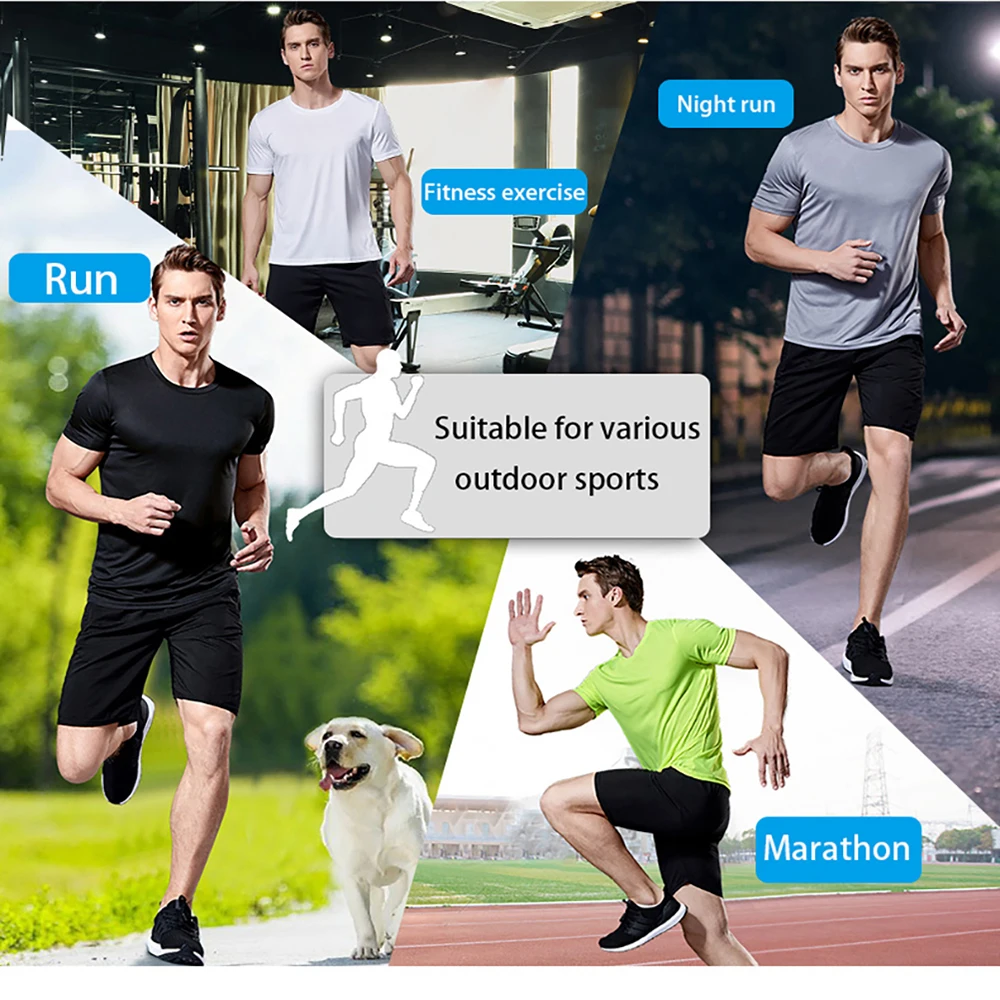 Мужская футболка с круглым вырезом из дышащего материала коротким рукавом