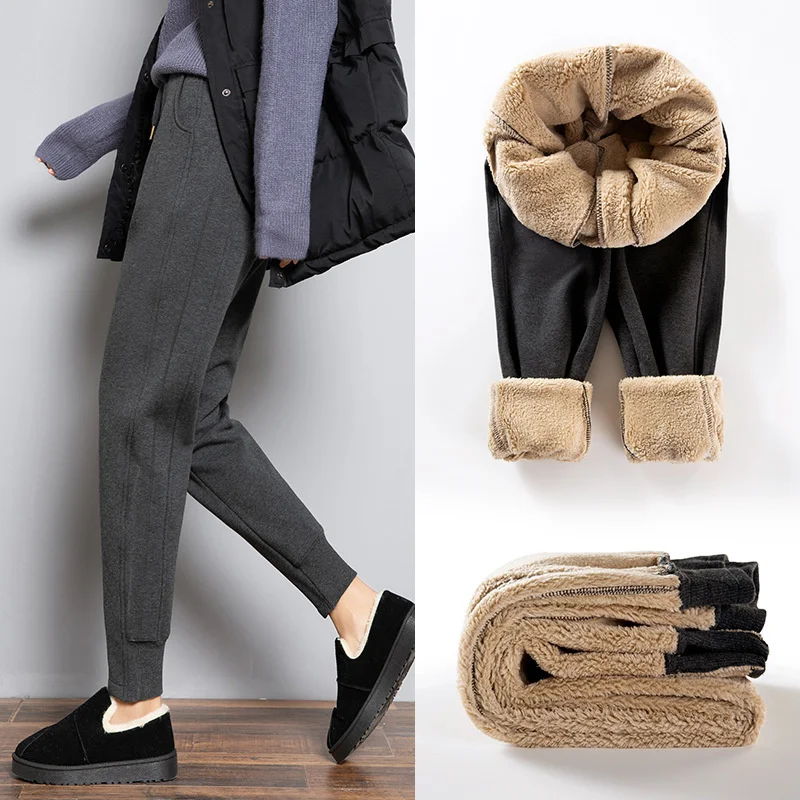 

Cashmere women's sports pants made of cotton plush net thick autumn and winter 2021