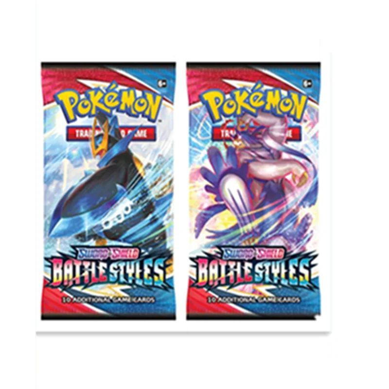 Juego de cartas coleccionables de Pokemon, set de Cartas coleccionables de Pokemon, 36 bolsas/360 Uds., TCG: Sword & Shield Battle Styles, bolsa de refuerzo sellada-1