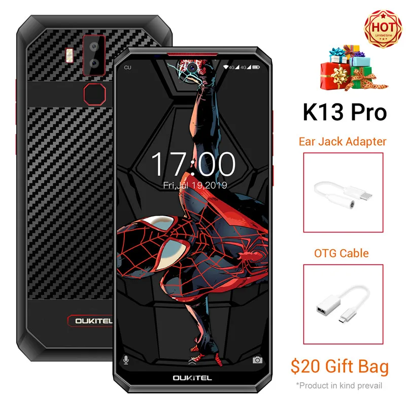 Смартфон Oukitel K13 Pro 11000 мАч 4 Гб + 64 ГБ мобильный телефон 5 В/6 А флэш зарядка Android 9 0 6 41