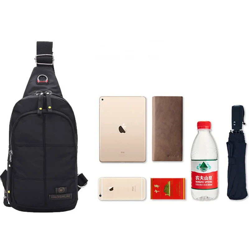 Мужской нейлоновый нагрудный рюкзак высокого качества маленькая сумка через