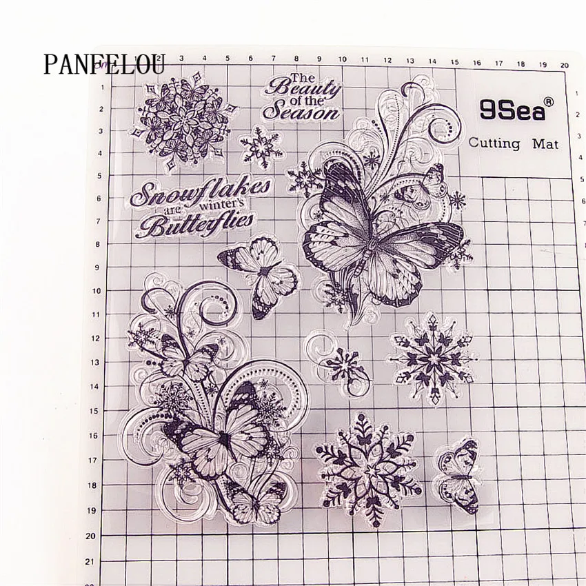 PANFELOU 15 5x20 Пасхальная бабочка Снежинка Прозрачная силиконовая резина прозрачные