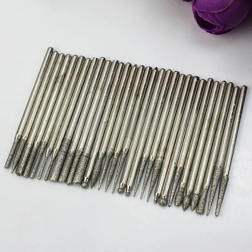 30 шт. алмазные сверла для гравировки камня набор роторных инструментов буровые