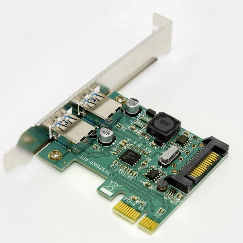 Плата расширения PCI E сдвоенный USB 3 0 с SATA 15PIN порт питания адаптер для Windows