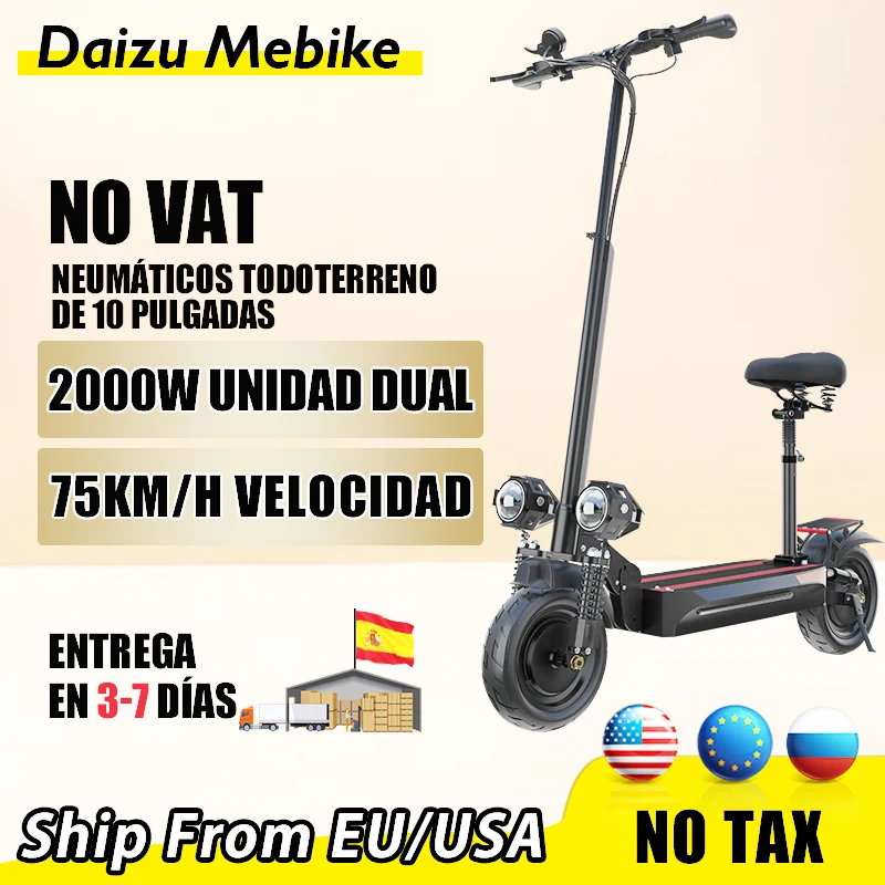 

Электрический скутер, 48 В, 2000 Вт, портативный складной электрический скутер, 10-дюймовая шина с двойным тормозом, максимальная скорость 65 км/ч...