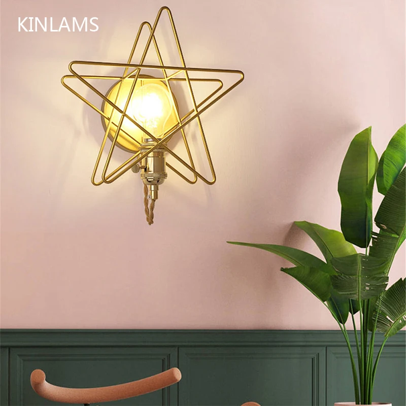 Современный минималистичный настенный светильник бра с пятиконечными звездами
