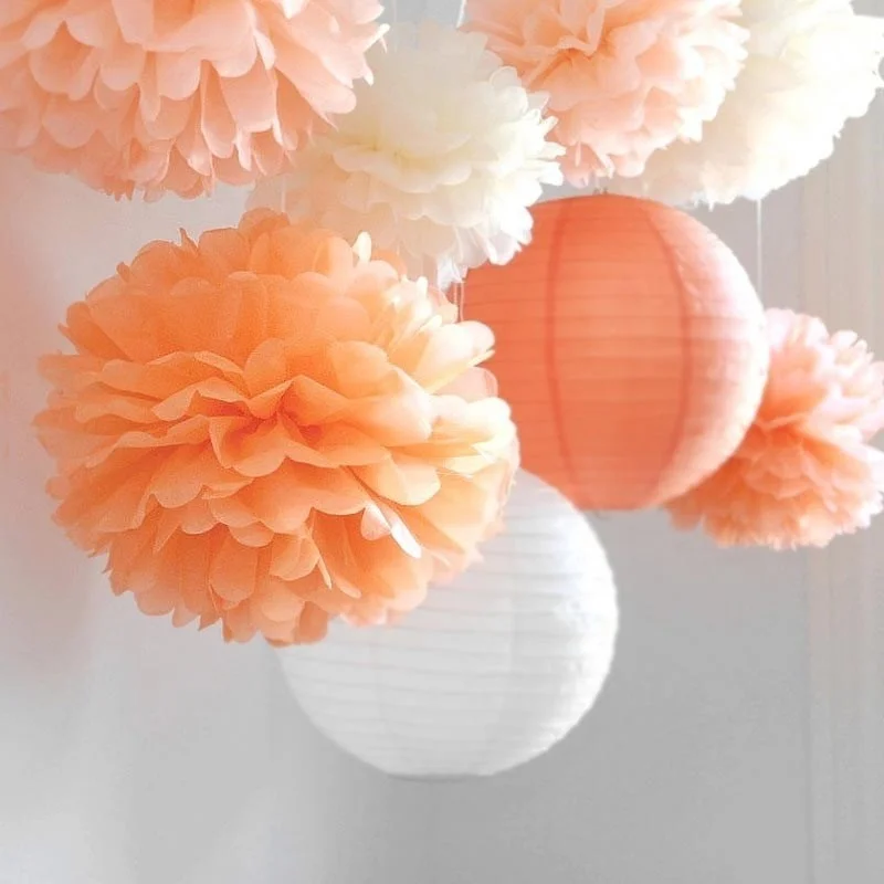

10pcs/lot 4" 10cm Artificial PomPom Tissue Ball Paper Flowers for Wedding Home Room Decoration Birthday Party crafts Supplies 9z