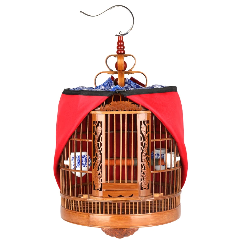 

Quality Bamboo Thrush Bird Cage Diameter 33/36cm Boutique Full Set of Accessories Bird House Starling large Handmade Bird's Nest