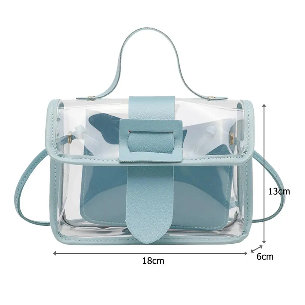 

Fashion Women's Transparent Small Shoulder Messenger Bags Casual PVC Female Sling Bags Ladies Daily Crossbody Handbags Totes