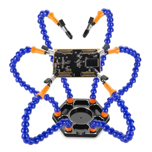 Паяльная станция с шестью гибкими рычагами, металлическое основание, паяльные инструменты, 6 паяльных инструментов, алюминиевое основание для ремонта пайки