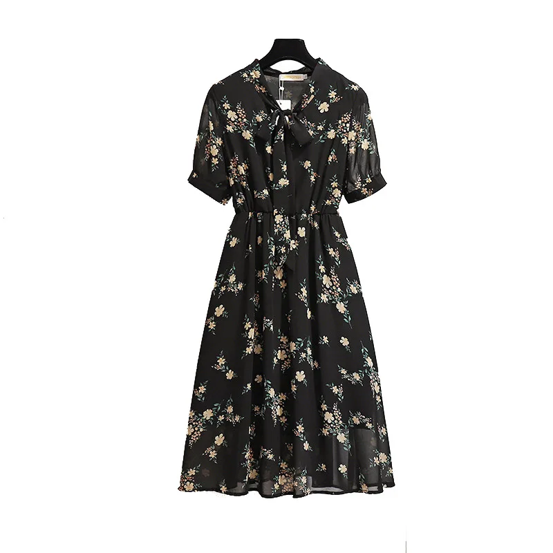 Женское шифоновое платье с принтом свободное офисное большого размера удобрений