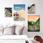 Велосипедный сувенир Alpe d'Huez, ВИНТАЖНЫЙ ПЛАКАТ и печать, Картина на холсте, настенные картины, велосипед, подарок, комната, домашний декор