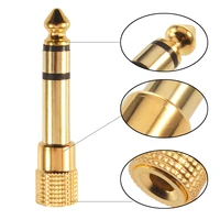 high quality 1pc 6 5mm 14male plug to 3 5mm 18female jack stereo headphone audio adapter